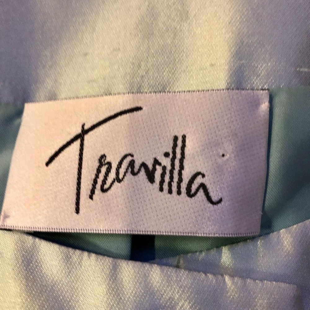 Vintage Travilla Skirt Suit Womens 10 Used Green Special Occasion - Picture 9 of 16